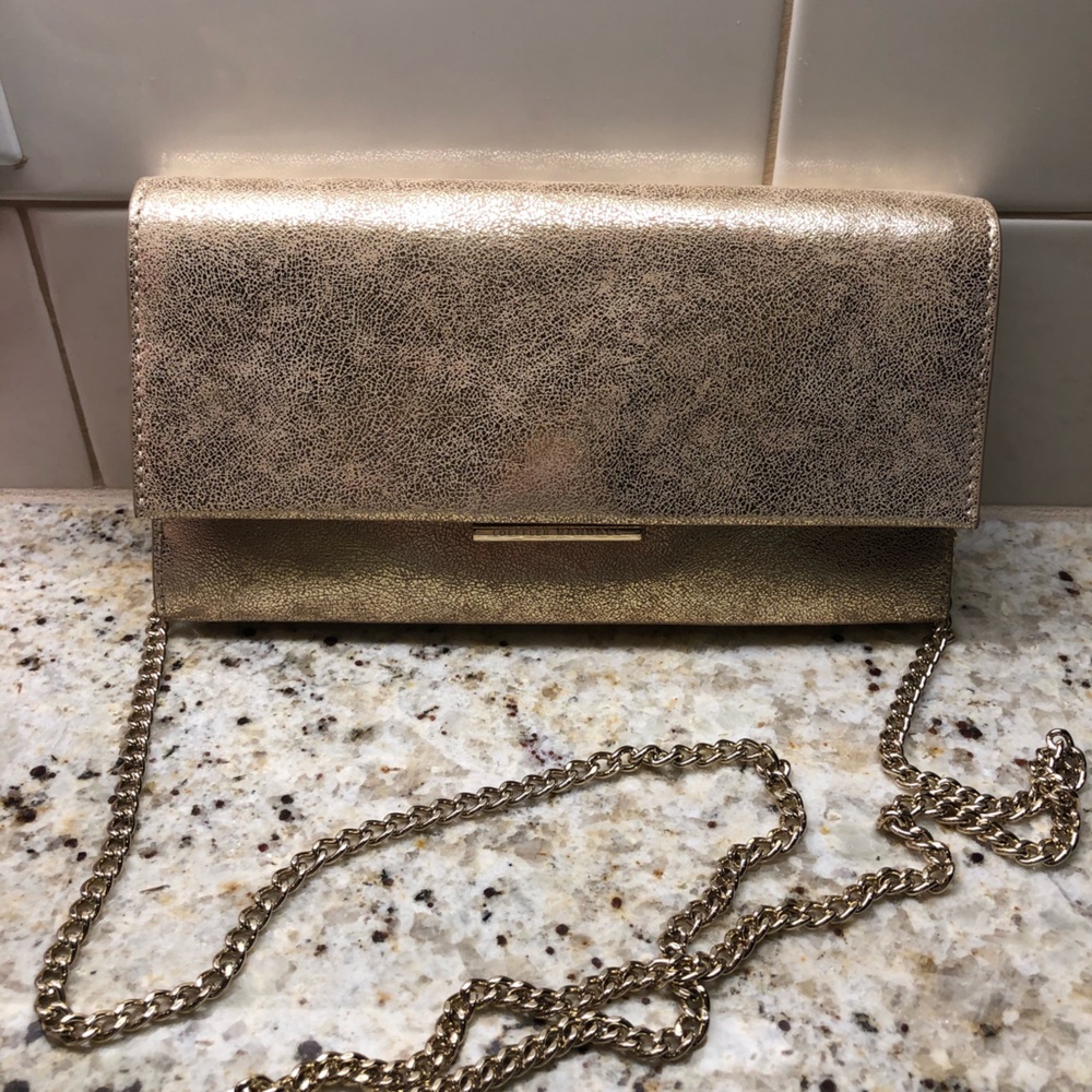 Loeffler Randall gold metallic cocktail purse